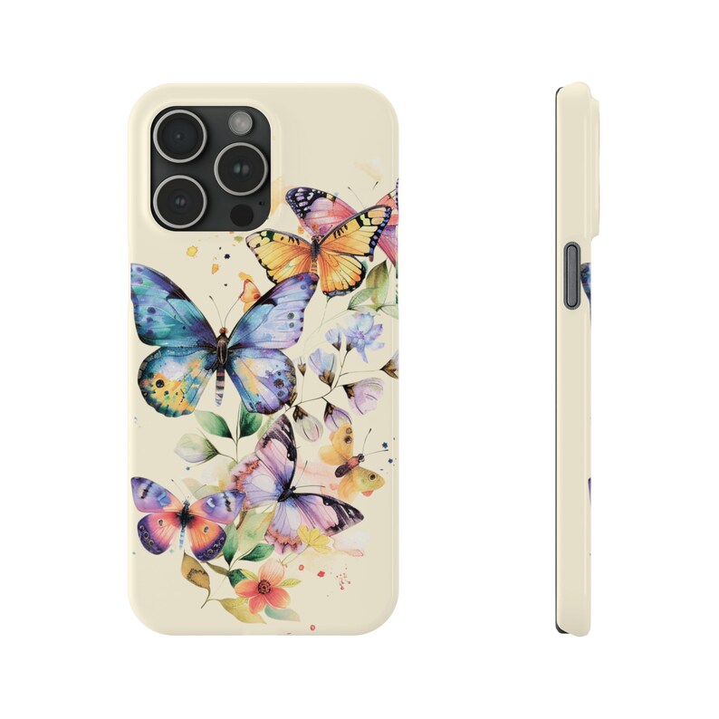Watercolor Butterfly iPhone 15 Phone, Butterfly Gifts, Butterfly Tumbler, Butterfly iPhone, Butterfly Gift Women, Butterfly Lover Gift image 1