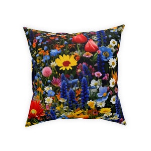 Colorful Wildflowers Broadcloth Pillow image 9