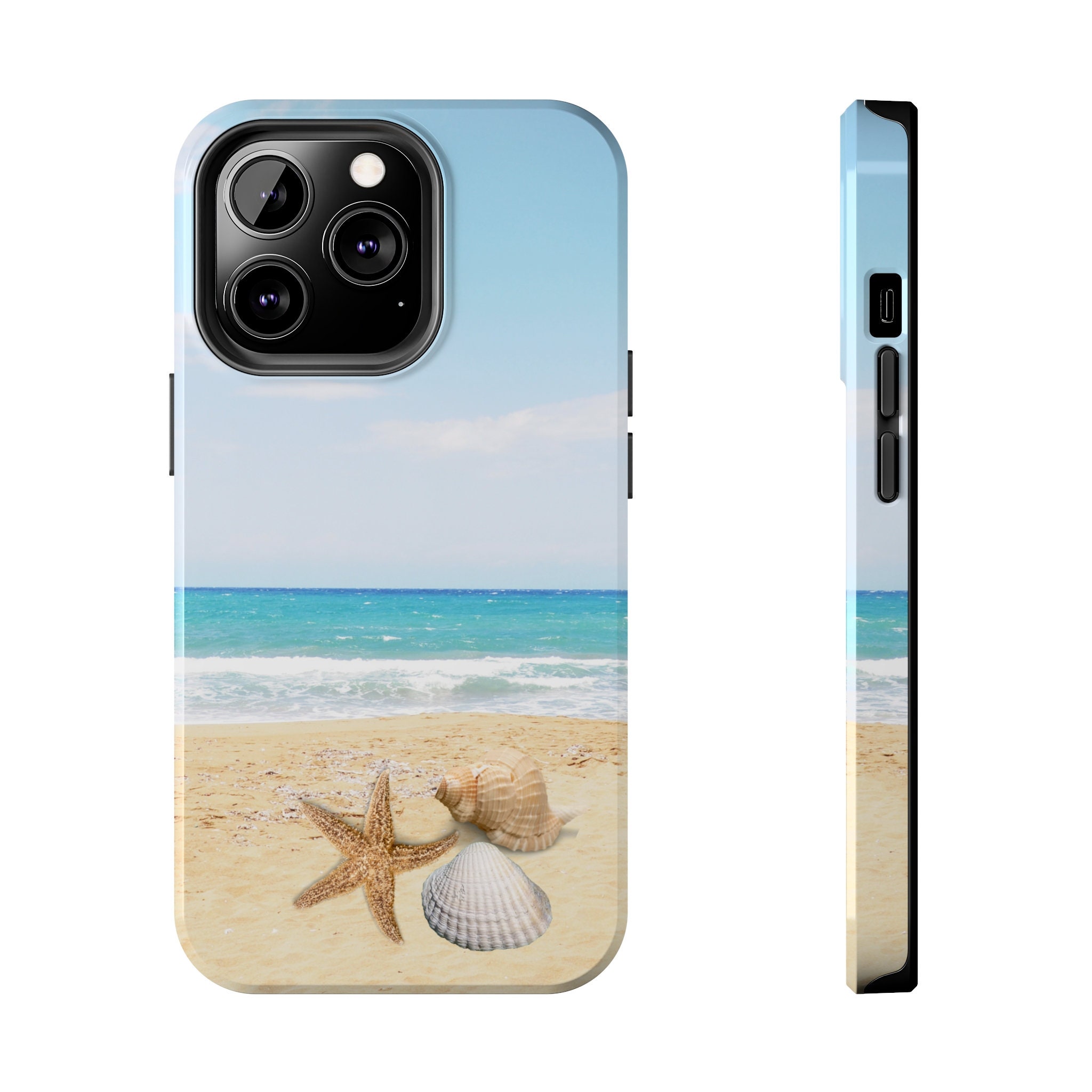 Beach with Sea Shells Tough iPhone Cases, great gift for Beach Lovers, surfers, sailing enthusiasts