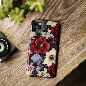 Red and Blue Flowers iPhone 11 Phone Cases image 3