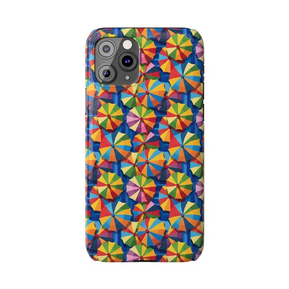 Umbrellas on iPhone 11 Phone Cases. Beach Umbrella, Umbrellas in a cool retro effect