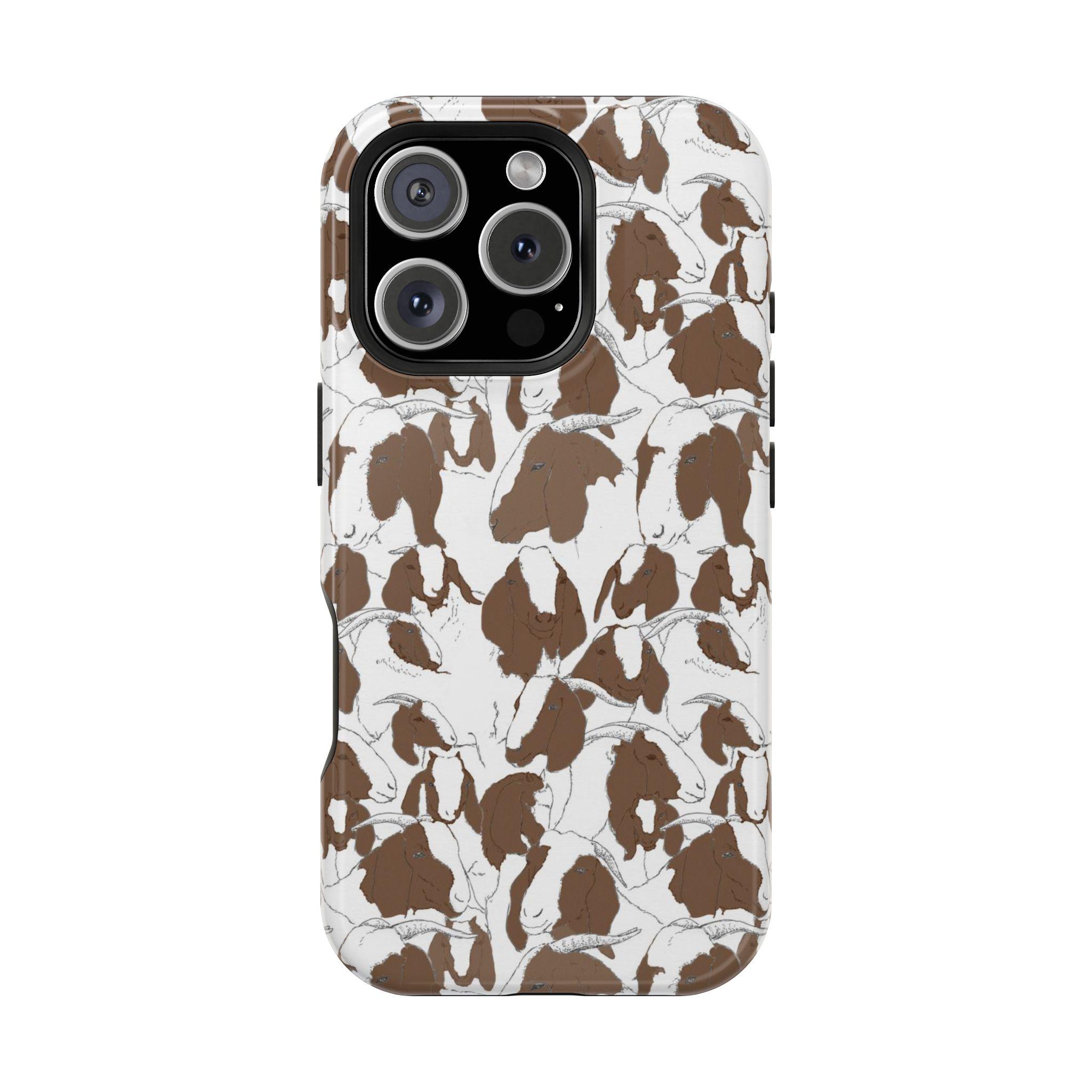 Boer Goats Magnetic Safe iPhone 16, iPhone 15, iPhone 14 and iPhone 13. Boer Goat iPhone Case, Boer Goat rancher.