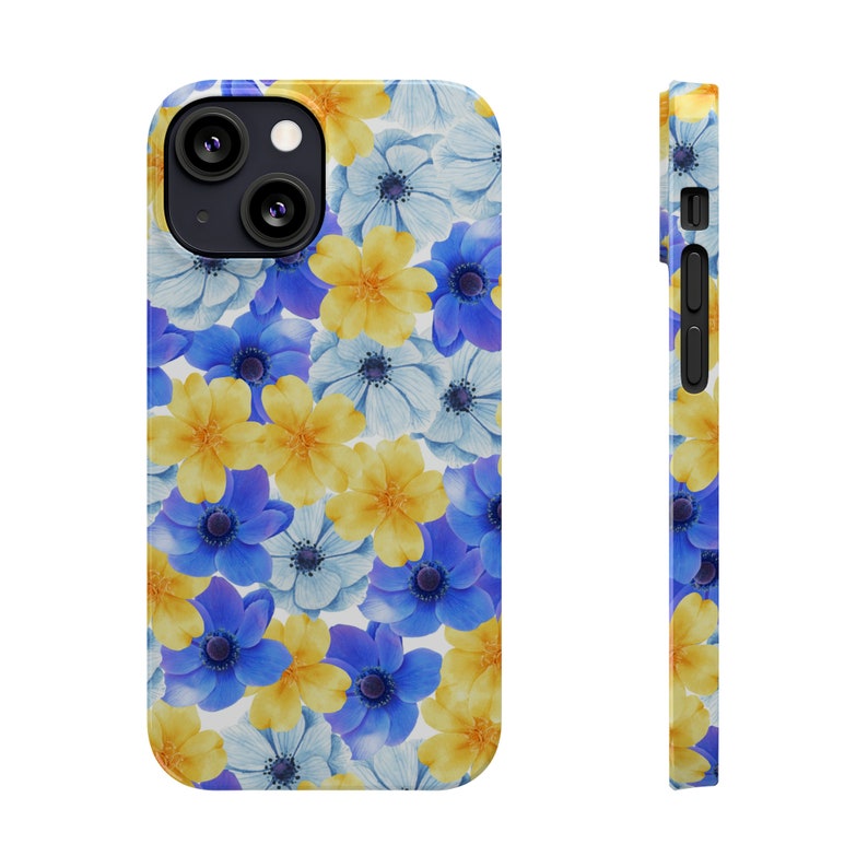 Blue and Yellow Flowers iPhone 13 Phone Cases image 7