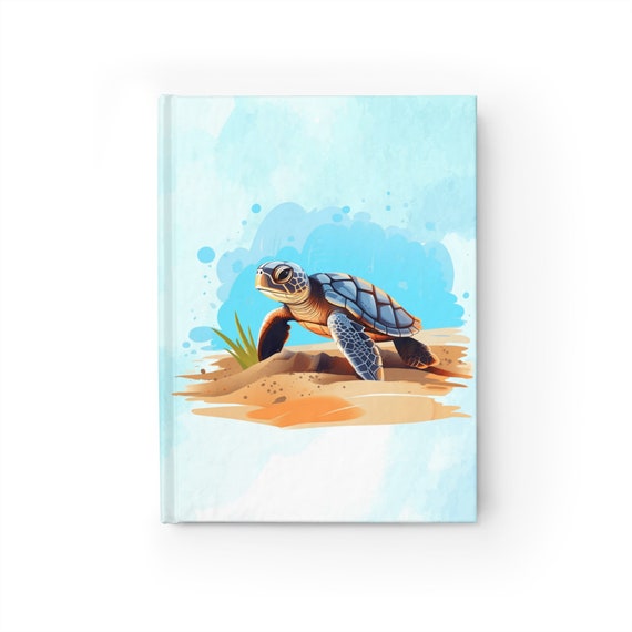 Baby Watercolor Sea Turtle Blank Journal Notebook. Save the Turtles, Sea Turtle Lover, Beach Lover