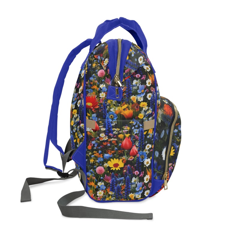 Bright Wildflowers Tote Backpack. Perfect backpack for everyday, for school or for your favorite flower lover image 4