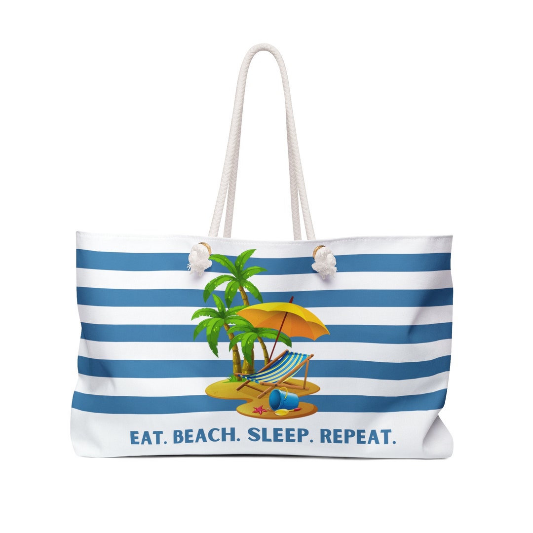 Eat Beach Sleep Repeat Oversized Tote With Rope Handle - Etsy