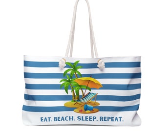 Eat Beach Sleep Repeat Oversized Tote with Rope Handle