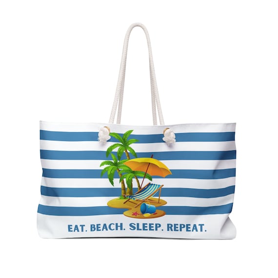 Eat Beach Sleep Repeat Oversized Tote with Rope Handle