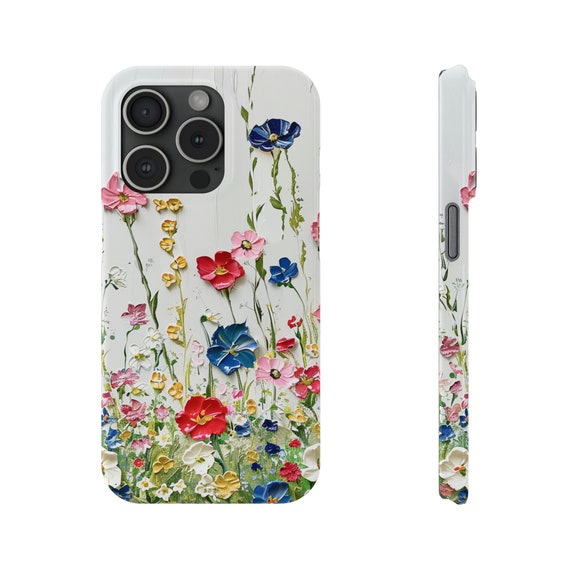 Amazing painting of Wildflowers on iPhone 15 Phone Cases, floral painting, floral image, wildflower painting, flower painting on iPhone