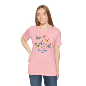 Personalized Butterfly T-Shirt. Just add your Custom Title and optional second line to make this a perfect gift Grandma Shirt, Name shirt image 4