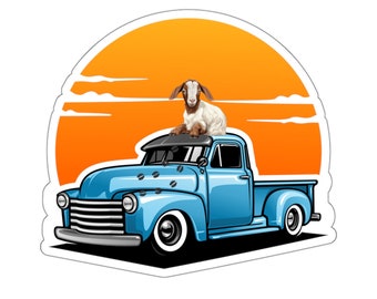 One Goat Life Sticker with Transparent or white edges, Boer Goat Lover, Boer Goat on a Truck