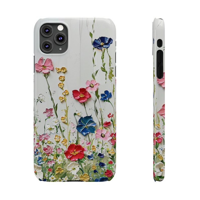 Amazing painting of Wildflowers on iPhone 11 Phone Cases, floral painting, floral image, wildflower painting image 10