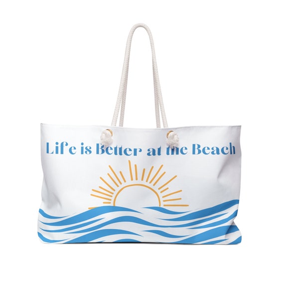 Life is Better at Beach Oversized Tote with Rope Handle