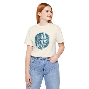 Retro Faith Hope Love Shirt, This is the perfect gift for your Christian friend, wife, daughter or teacher Christian Woman image 6