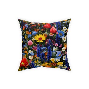 Colorful Wildflowers Broadcloth Pillow image 5