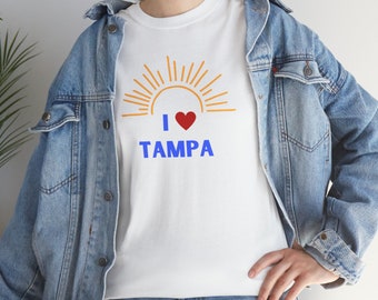 I Love Tampa Womens Unisex Cotton Tee