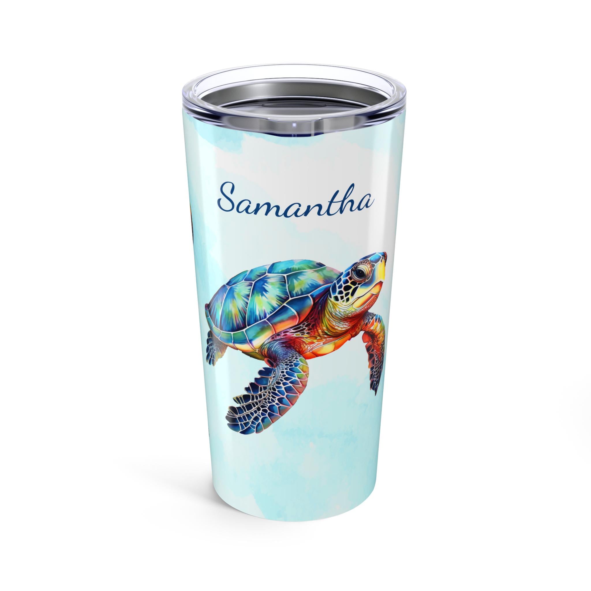 Colorful Sea Turtles Personalized Insulated cup 20oz. Save the Turtles, Sea Turtle Lover, Beach Lover