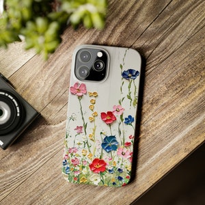 Amazing painting of Wildflowers on iPhone 13 Phone Cases, floral painting, floral image, wildflower painting, flower painting on iPhone image 6