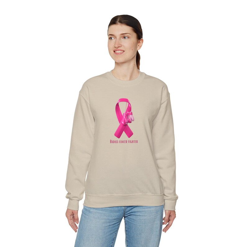 Badass Breast Cancer Fighter Sweatshirt. Cancer awareness image 9