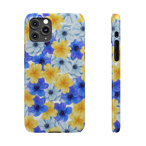 Blue and Yellow Flowers iPhone 11 Phone Cases