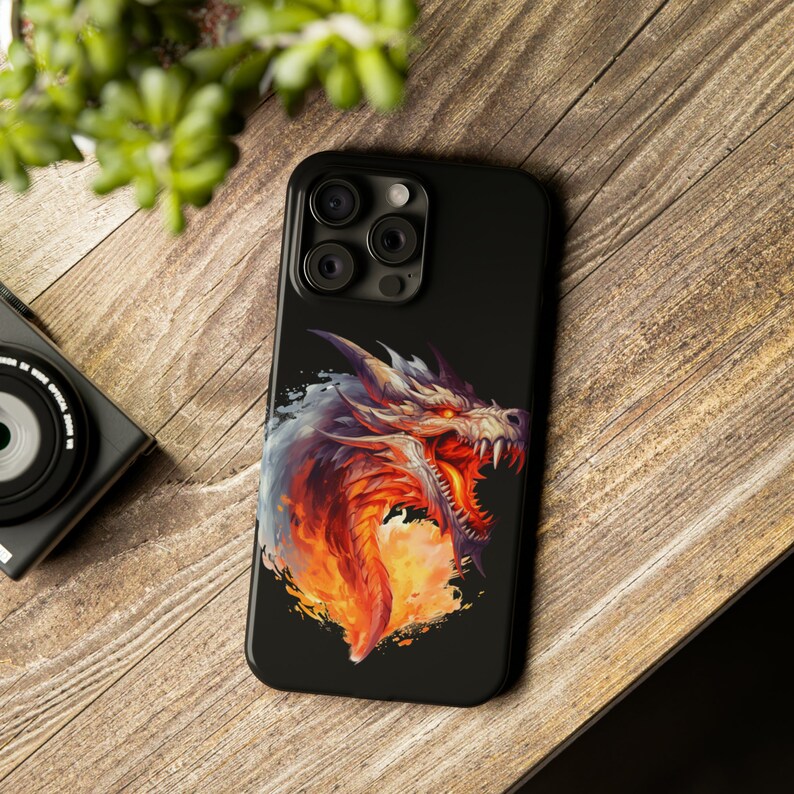 Angry Dragon iPhone 15 Phone Cases, Knightcore, medieval, Fantasy, Flying Dragon image 3