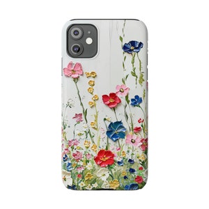 Amazing painting of Wildflowers on iPhone 11 Phone Cases, floral painting, floral image, wildflower painting image 2