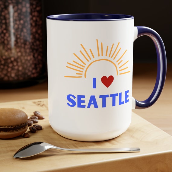 I Love Seattle Coffee Mugs, 15oz