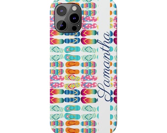 Personalized Just Flip Flops iPhone 12 Phone Cases, Add your name to make this the perfect custom iPhone case! Personalized iPhone 12 case