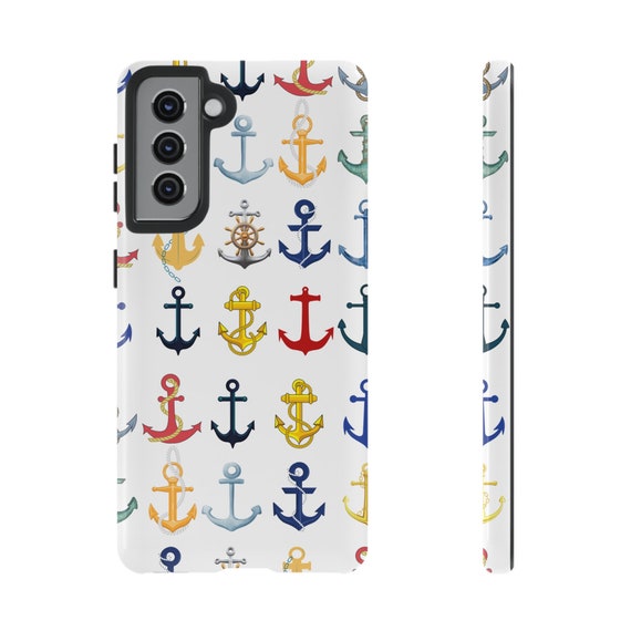Anchors Phone Cases for Samsung Galaxy S21, S22, S23, S24. Brightly Colored Anchors for your Sailing and Boating Enthusiast