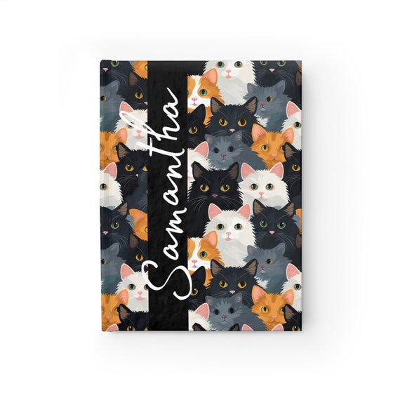 Personalized Cute Cats Blank Journal. Cute cats and kittens custom journal for your favorite cat mom or cat lover