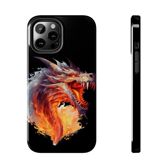 Angry Dragon iPhone 12 Cases. Knightcore, medieval, Fantasy, Flying Dragon, Fiery Golden Dragon