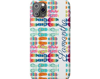 Personalized Just Flip Flops iPhone 11 Phone Cases, Add your name to make this the perfect custom iPhone case! Personalized iPhone 11 case