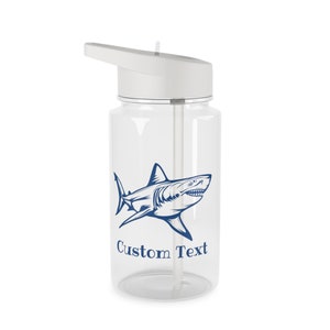 Custom Text Great White Shark 16 oz  Water Bottle for Kids. Shark Water Bottle, Great White Shark, Shark Gift, Great White Shark Drawing
