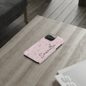 Personalized Breast Cancer Fighter iPhone 14 Phone Cases image 5
