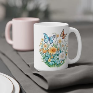 Wildflowers and Butterflies Coffee cup 15/20 oz. Amazing flowers in beautiful Flowercore colors image 8