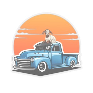 One Goat Life Sticker with Transparent or white edges, Boer Goat Lover, Boer Goat on a Truck image 4