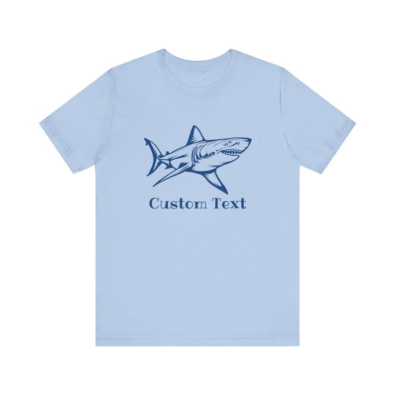 Custom Text Great White Shark T-Shirt print on the front, Shark Shirt, Great White Shark Shirt, Shark Gift, Great White Shark Drawing image 3