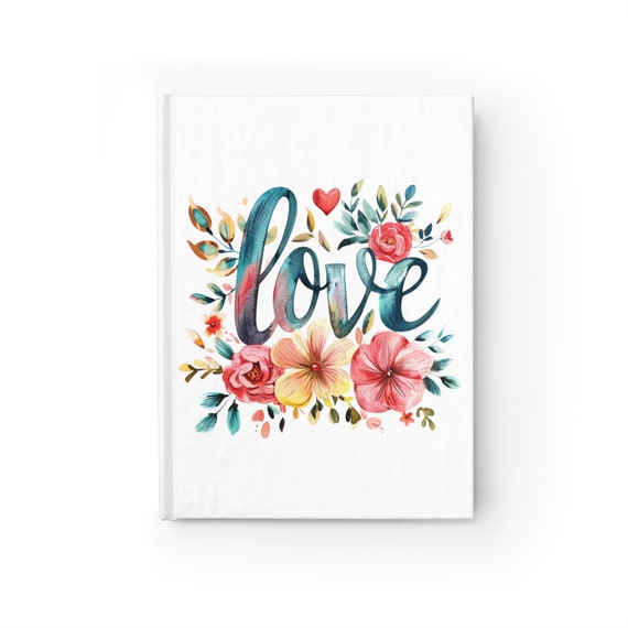 Love and Flowers Blank Journal, The Love Journal is the perfect gift for Christian friends, Gift for Mom, wives, daughters, or teachers