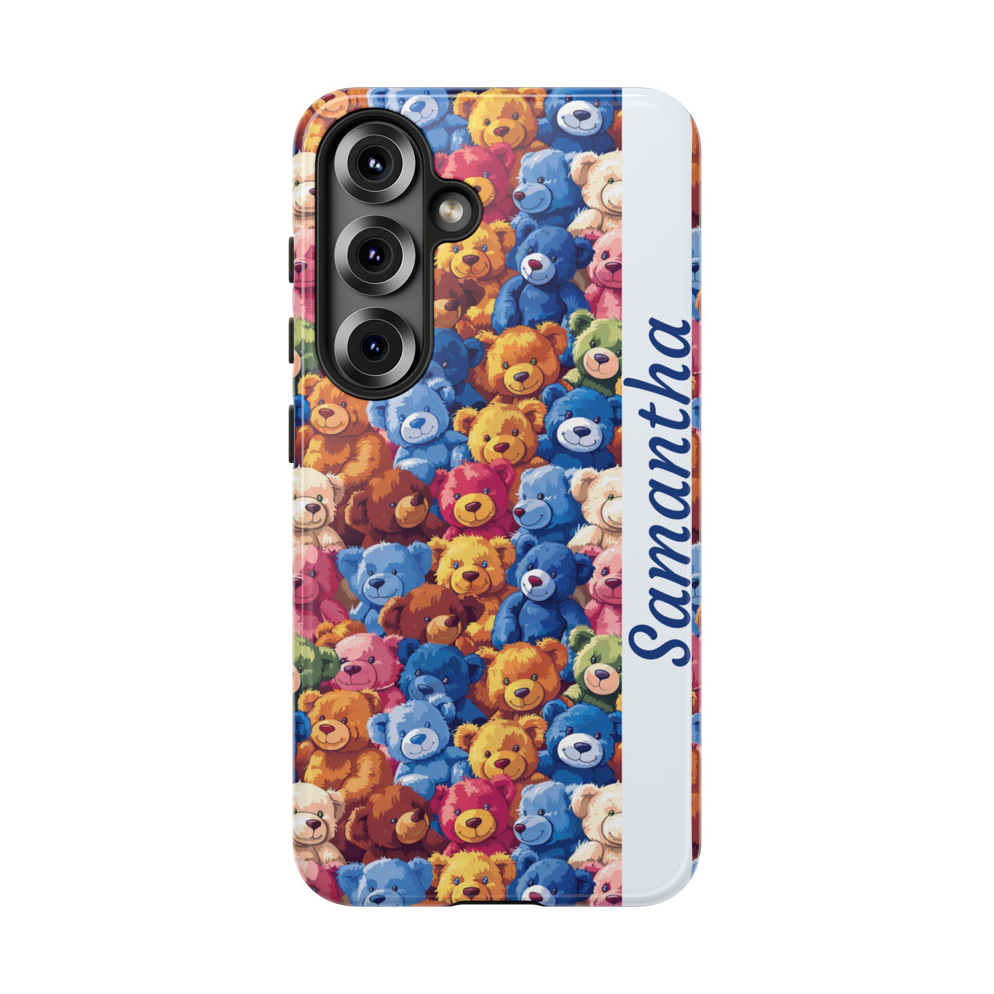 Personalized Adorable Teddy Bears on Samsung Galaxy S25, S24, S23, S22, S21 phone case. Teddy Phone Case. Perfect for your Teddy Bear lover!