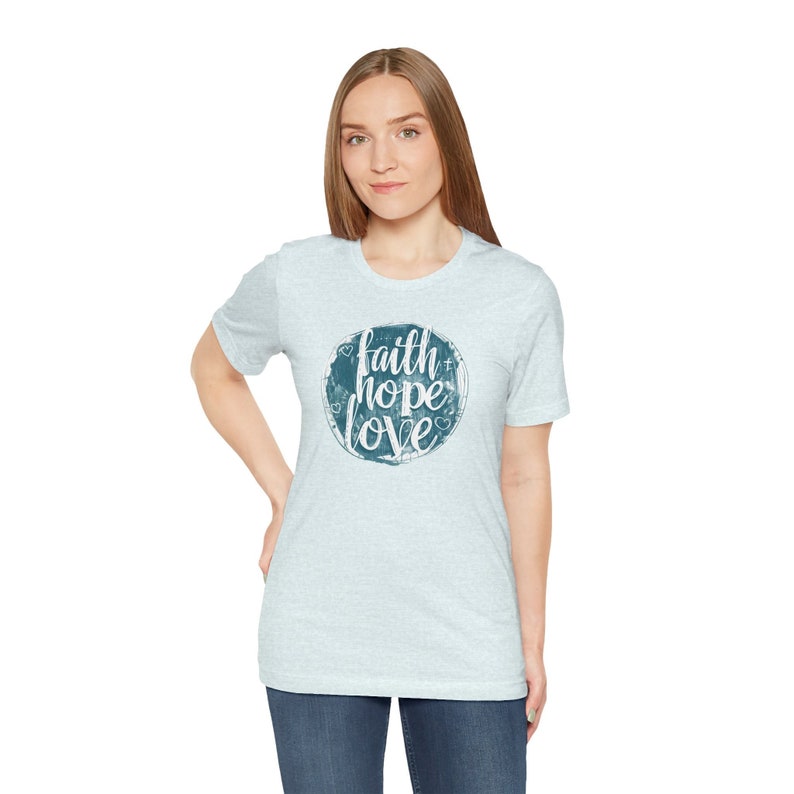 Retro Faith Hope Love Shirt, This is the perfect gift for your Christian friend, wife, daughter or teacher Christian Woman image 1