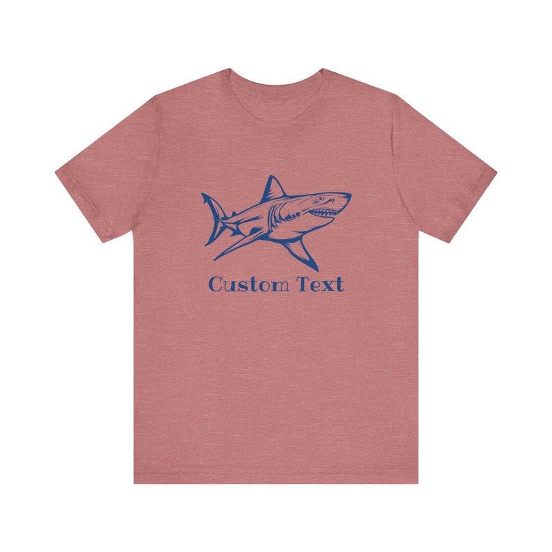 Custom Text Great White Shark T-Shirt print on the front, Shark Shirt, Great White Shark Shirt, Shark Gift, Great White Shark Drawing image 9