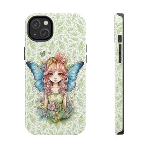 Fairy with Blue Wings iPhone 14 Cases, Pretty Fairycore fairy in beautiful Flowercore colors image 7