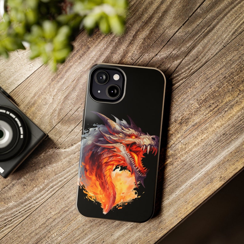 Angry Dragon iPhone 13 Cases, Knightcore, medieval, Fantasy, Flying Dragon, Fiery Golden Dragon image 6