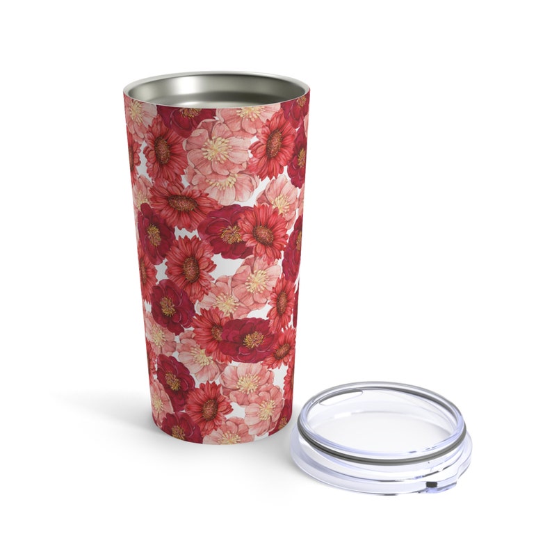 Red and Pink Flowers Tumbler 20oz image 2