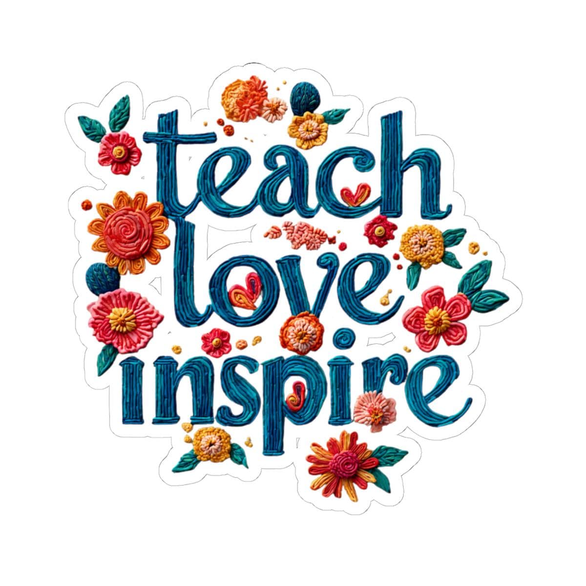 Teach Love Inspire Sticker with Transparent or White Edges. Add this Teach Love Inspire sticker to your bottle, computer or books!