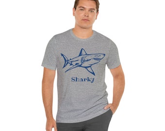 Sharky Great White Shark T-Shirt Image on the front, Shark Shirt, Great White Shark Shirt, Shark Gift, Great White Shark Drawing