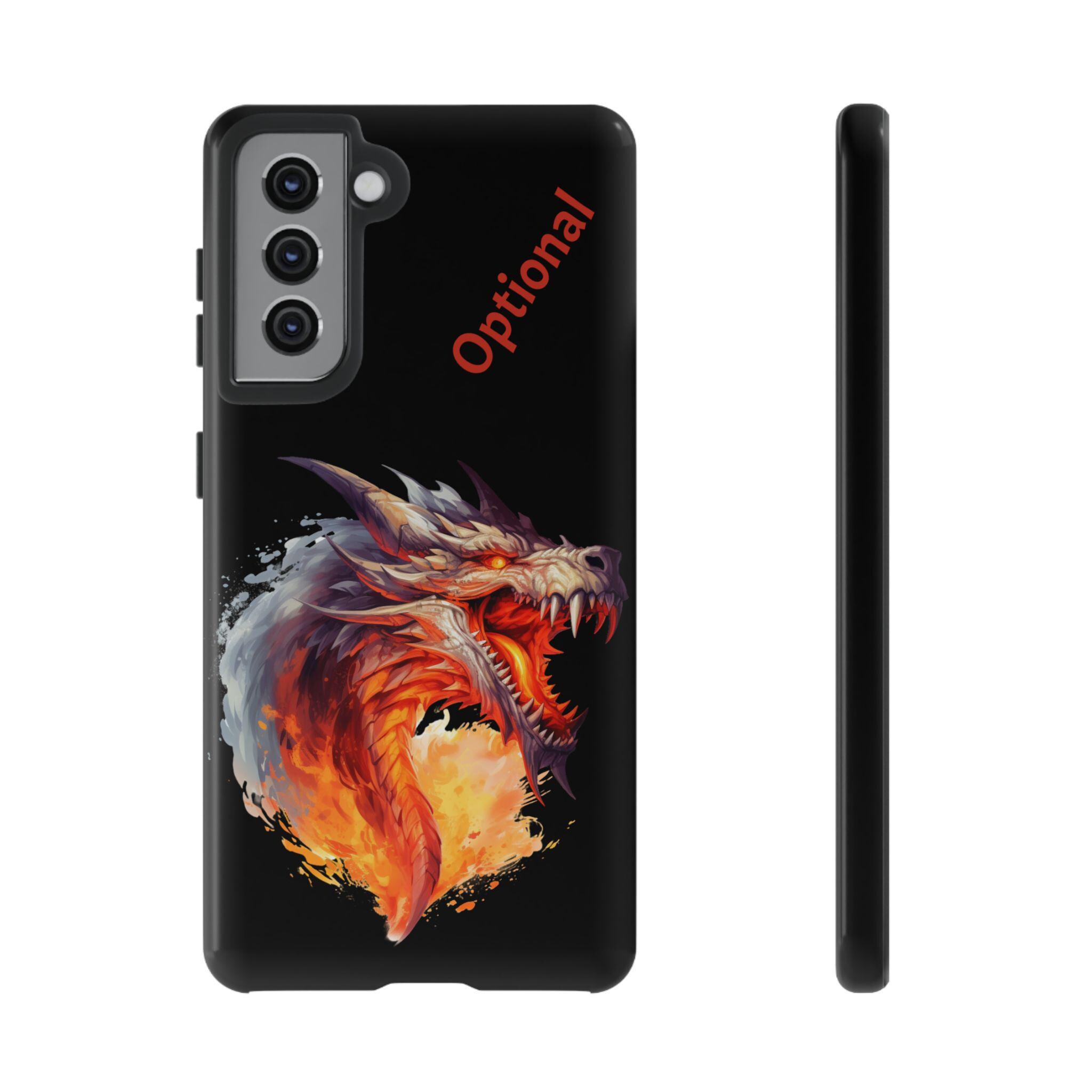Angry Dragon Samsung Galaxy S21, S22, S23, S24 Phone Cases with Optional Personalization. Knightcore, medieval, Fantasy, Flying Dragon