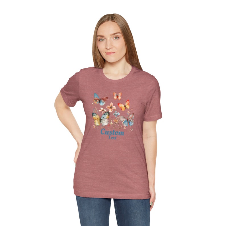 Personalized Butterfly T-Shirt. Just add your Custom Title and optional second line to make this a perfect gift Grandma Shirt, Name shirt image 10