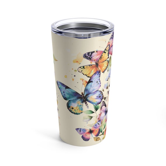 Watercolor Butterfly Tumbler 20 Oz, Butterfly Gifts, Butterfly Tumbler, Butterfly Cup, Butterfly Gift Women, Butterfly Lover Gift