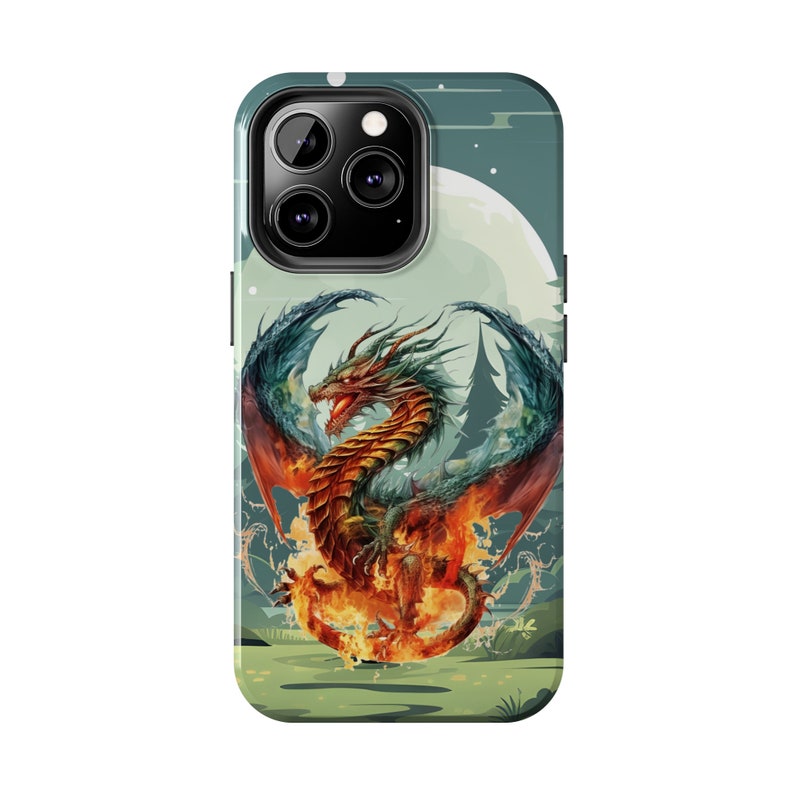 Fiery Dragon iPhone 13 Cases, Knightcore, medieval, Fantasy, Flying Dragon image 5